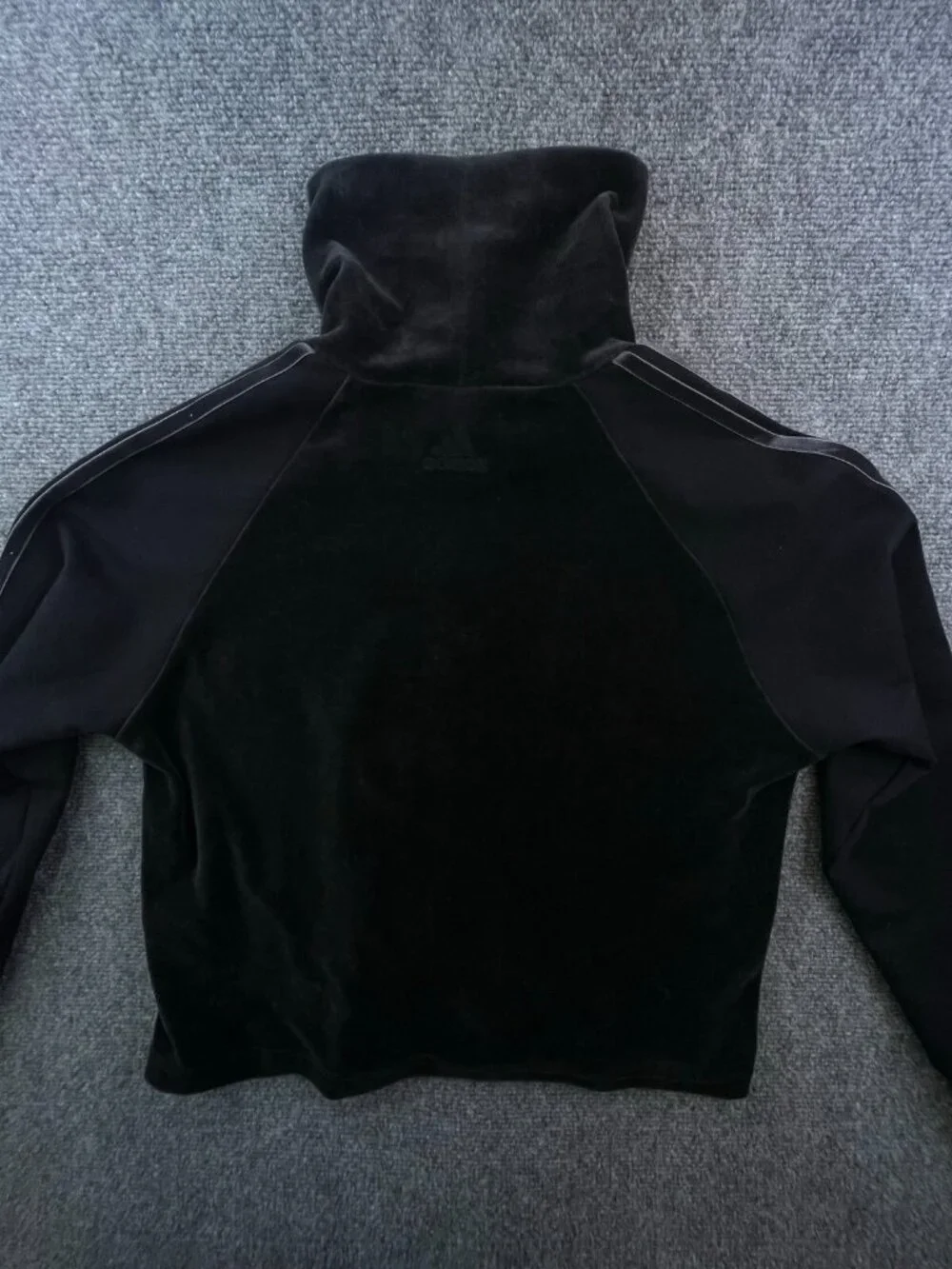 Adidas Girls Velour Pullover Medium 12-14 Black Sweatshirt Long Sleeve Turtle
